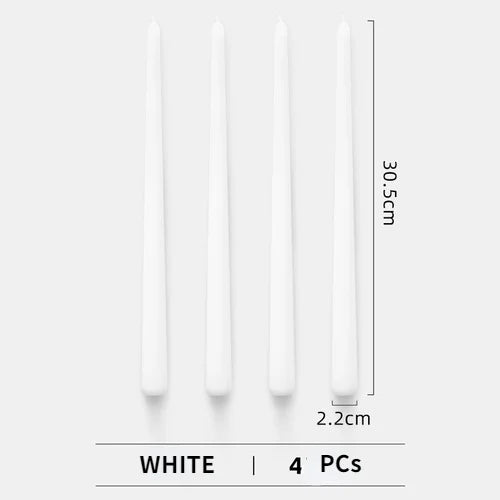 lot de 4 bougies coniques non parfumées pour décoration festive - vue 21 sur 22