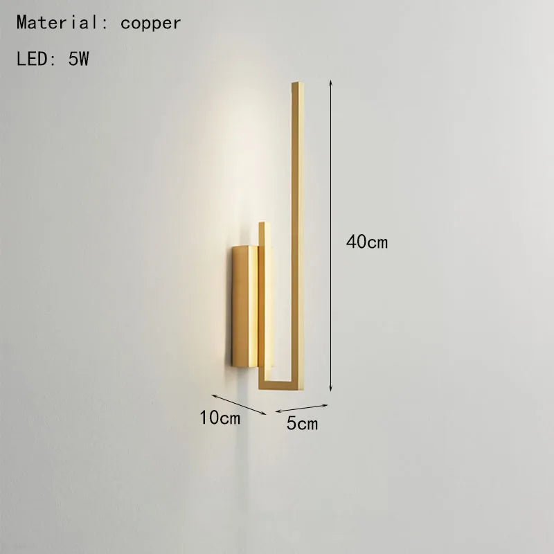 applique murale minimaliste en laiton à intensité variable - vue 8 sur 8