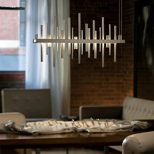 suspension à led en acier inoxydable pour décoration intérieure - vue 2 sur 16