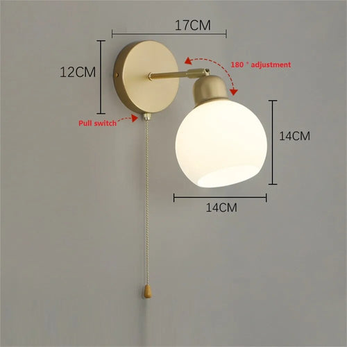 Lampe de chevet loft applique métal verre - vue 10 sur 9