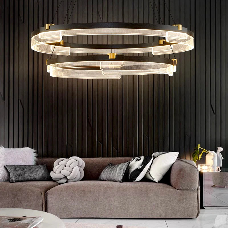 lustre led moderne pour éclairage intérieur en suspension - vue 4 sur 12