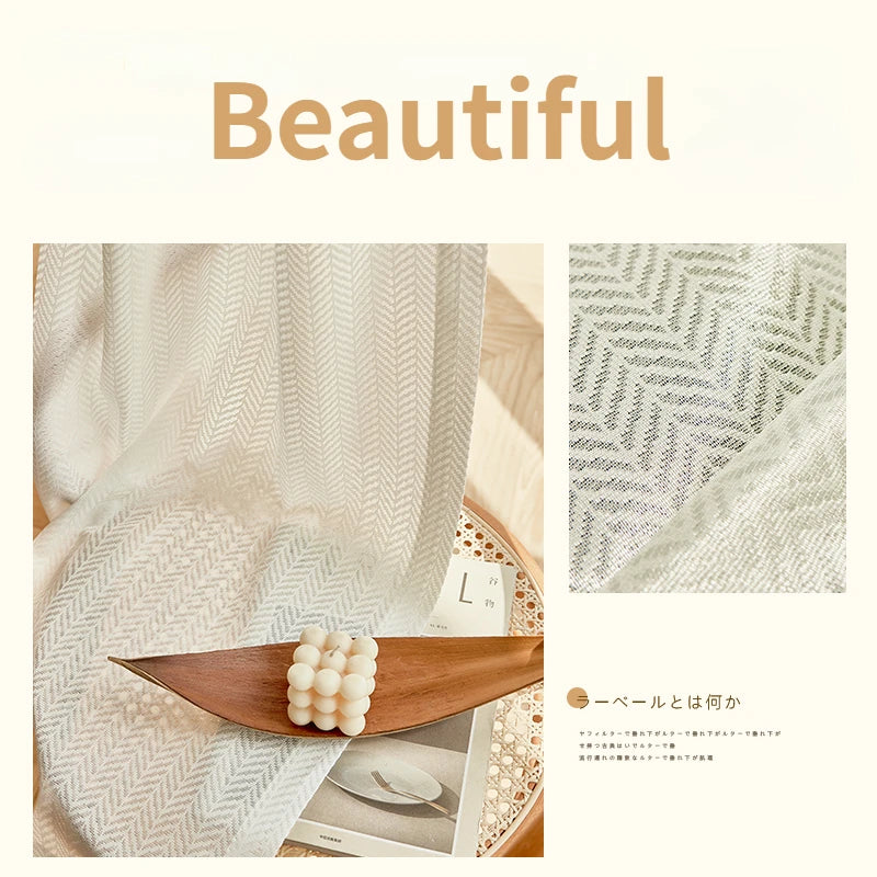 Voilage japonais plissé motif géométrique pour salon chambre - vue 13 sur 18