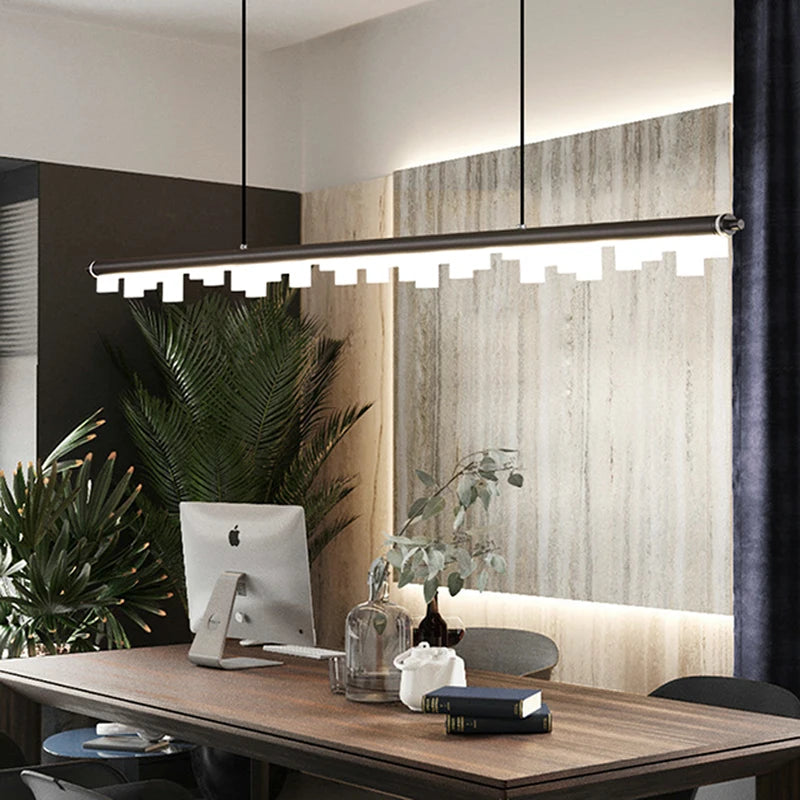 Modern minimalist gold and black chandelier for pendant lighting - vue 4 sur 12
