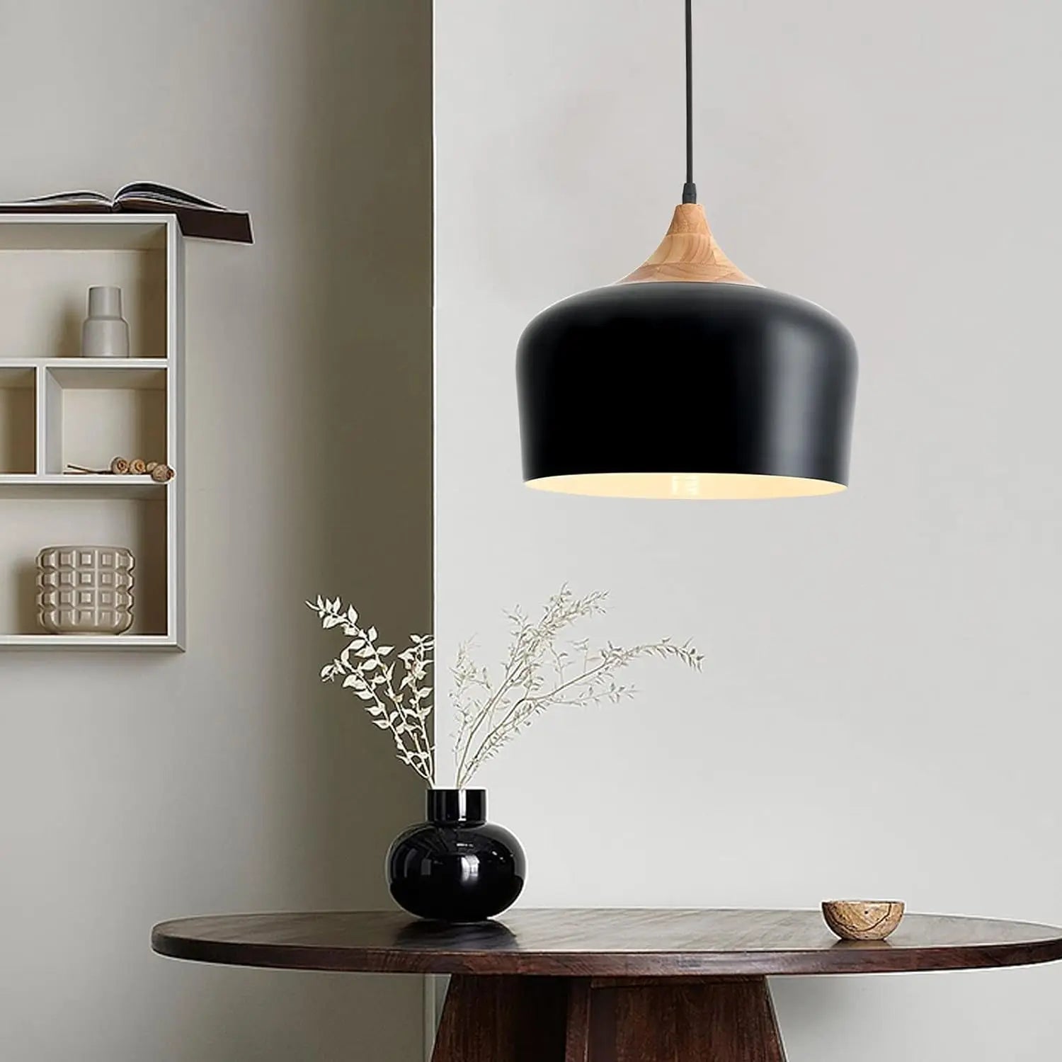 Suspension nordiques en bois massif abat-jour en aluminium lampe suspendue pour la maison Restaurant Bar hôtel café décor à la maison éclairage intérieur - vue 4 sur 8