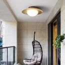plafonnier wabi sabi en travertin forme de disque pour intérieur et extérieur