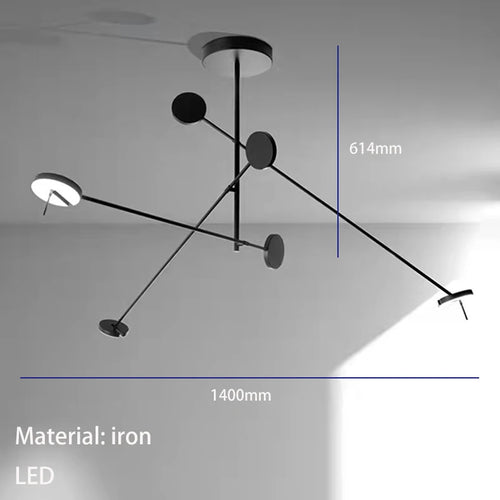 Minimalist black metal pendant light for interior decor - vue 11 sur 13