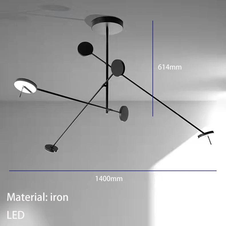 Minimalist black metal pendant light for interior decor - vue 10 sur 13