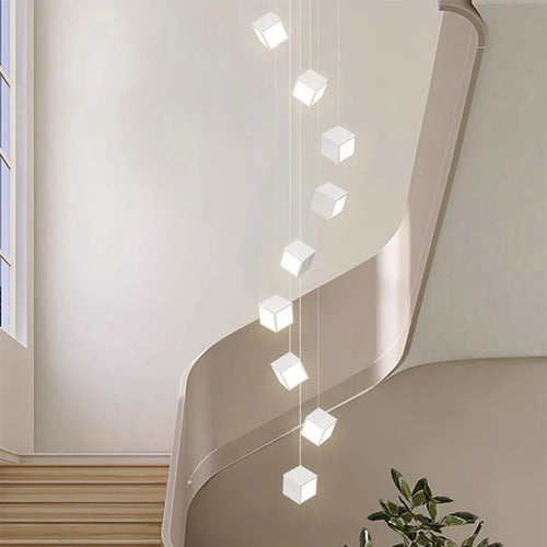 lustre minimaliste moderne pour escalier duplex rotatif