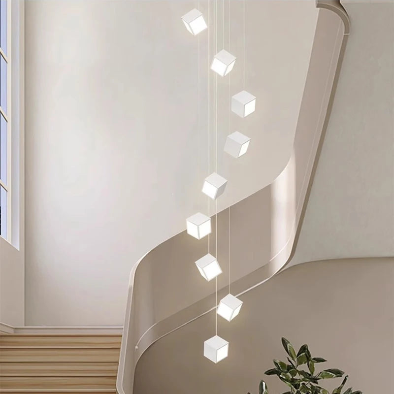 lustre minimaliste moderne pour escalier duplex rotatif - vue 3 sur 16