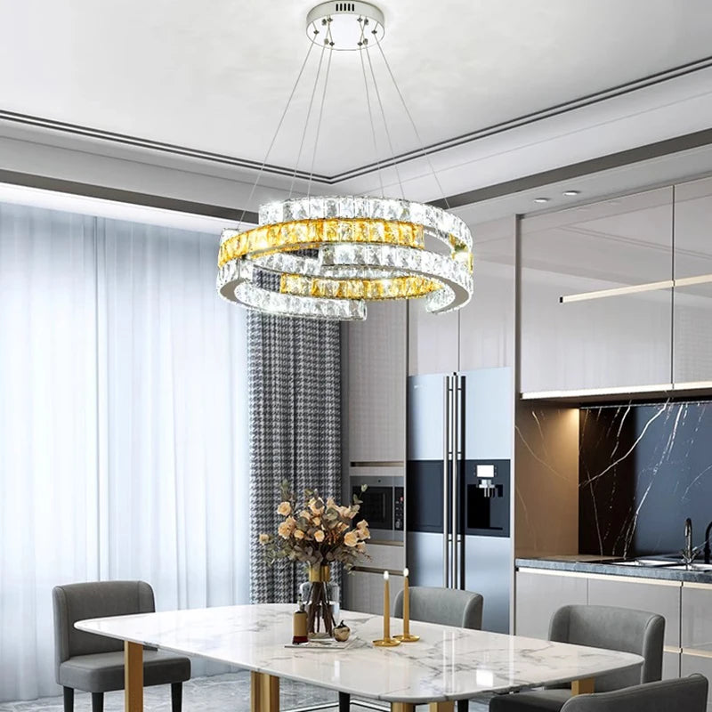 home decorationPendant lights, luxury crystal living room chandelier, dining room Pendant lamp, ceiling light, indoor lighting - vue 4 sur 6