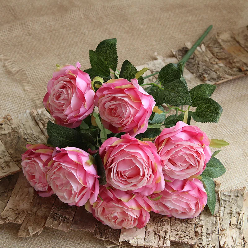 10 têtes de fleurs artificielles pour décoration mariage et festival - vue 7 sur 15