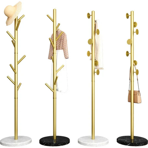 Metal Standing Holder for Purse, Tree with Light, Luxury Rock Plate Base, Marble Scarf and Bag Rack, Minimalist Stand - vue 7 sur 22