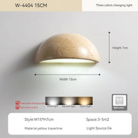 applique murale led rétro semi-circulaire en travertin naturel pour décoration