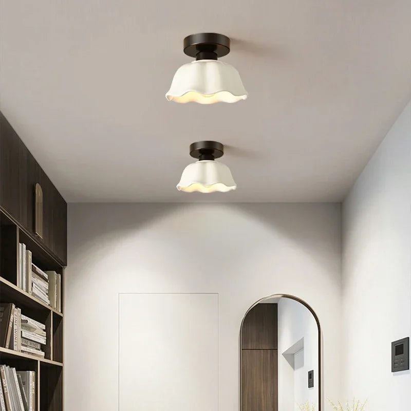 plafonnier fleur nordique led décoration - vue 4 sur 15