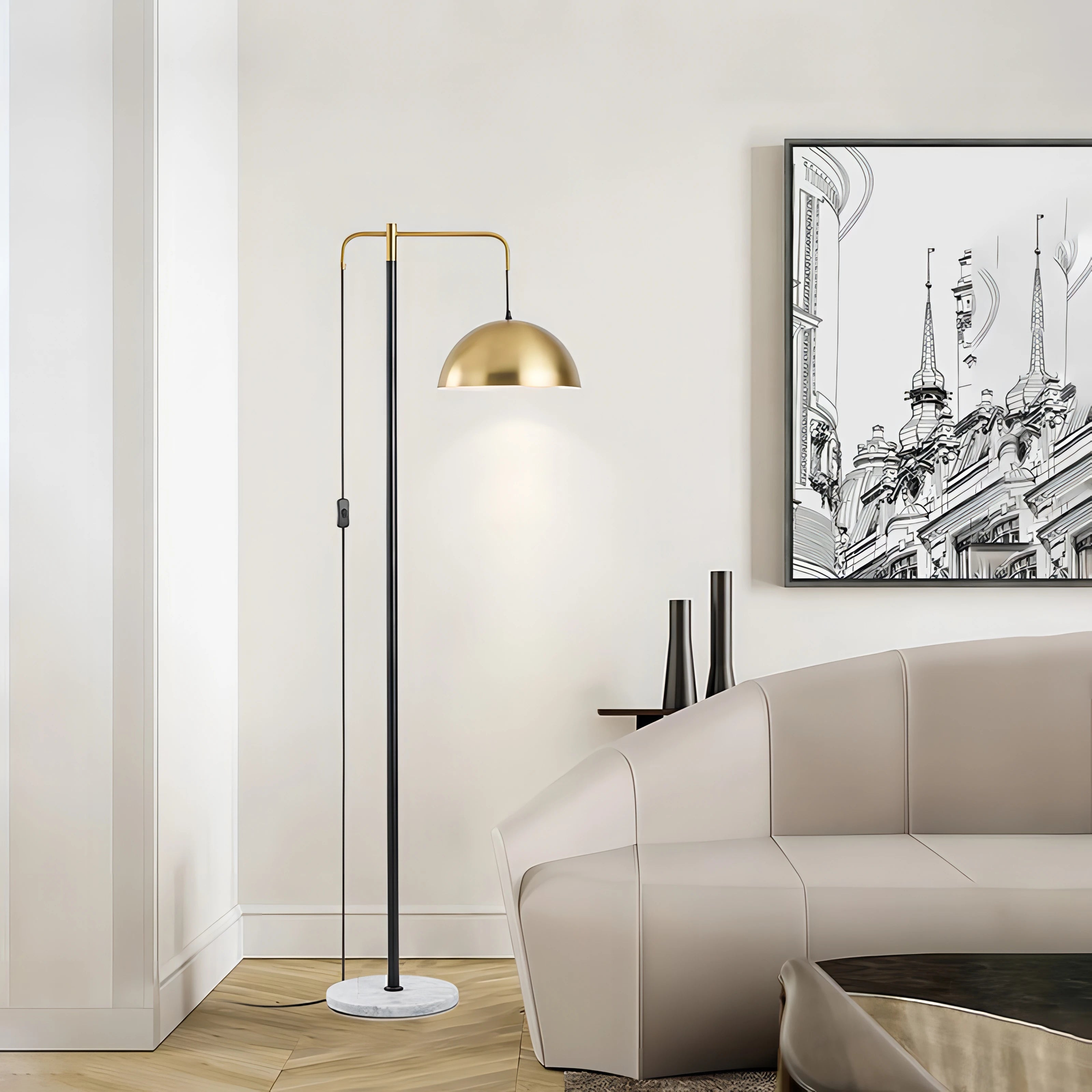 Lampadaire LED design loft avec fil apparent - vue 3 sur 8
