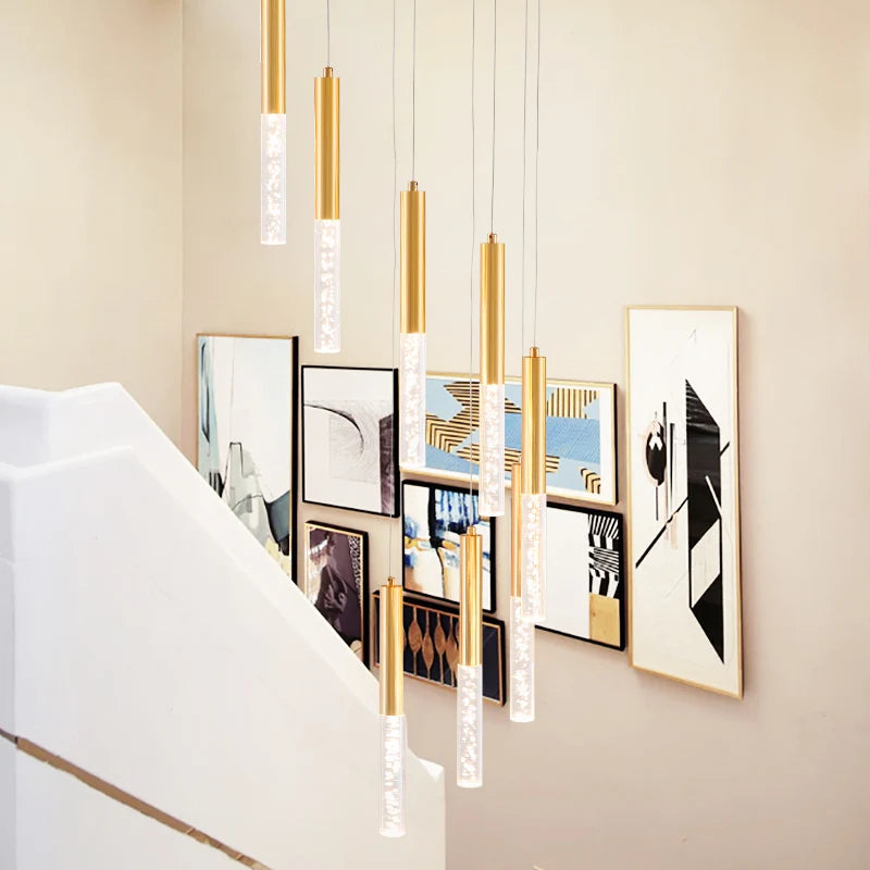 suspension en cristal lustre LED pour éclairage décoratif intérieur - vue 6 sur 12