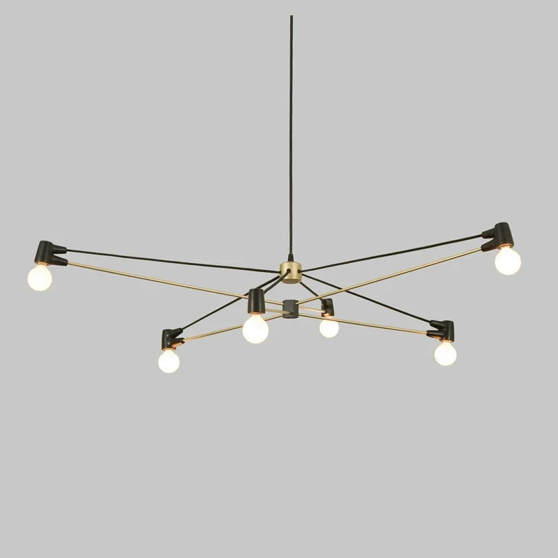 lustre moderne lignes géométriques simple éclairage nordique intérieur - vue 7 sur 8