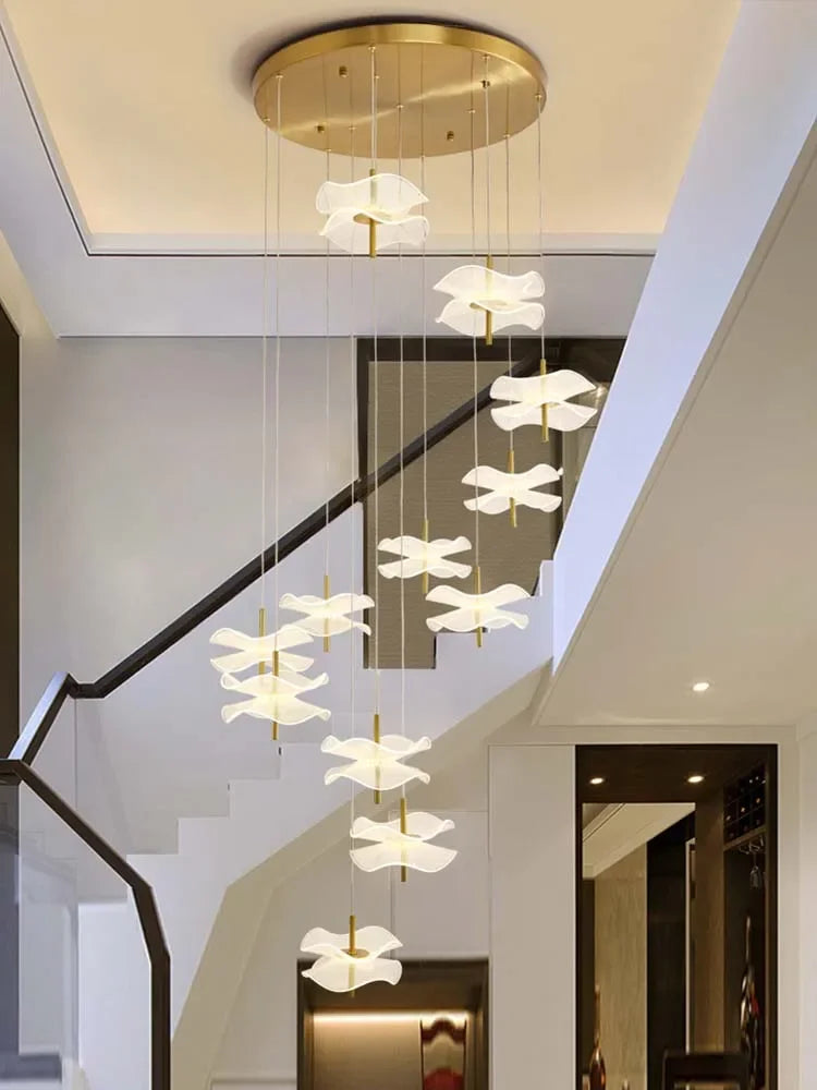 lustre en cristal led de luxe pour éclairage moderne créatif floral - vue 4 sur 10