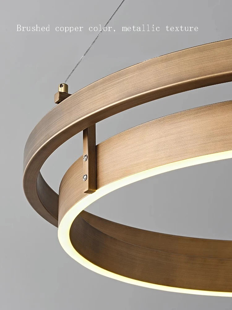 lustre créatif 	 en bronze avec suspension led - vue 5 sur 9