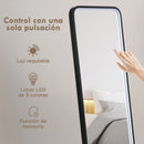 HOMCOM full body mirror with LED lights 151,5x50 cm memory function