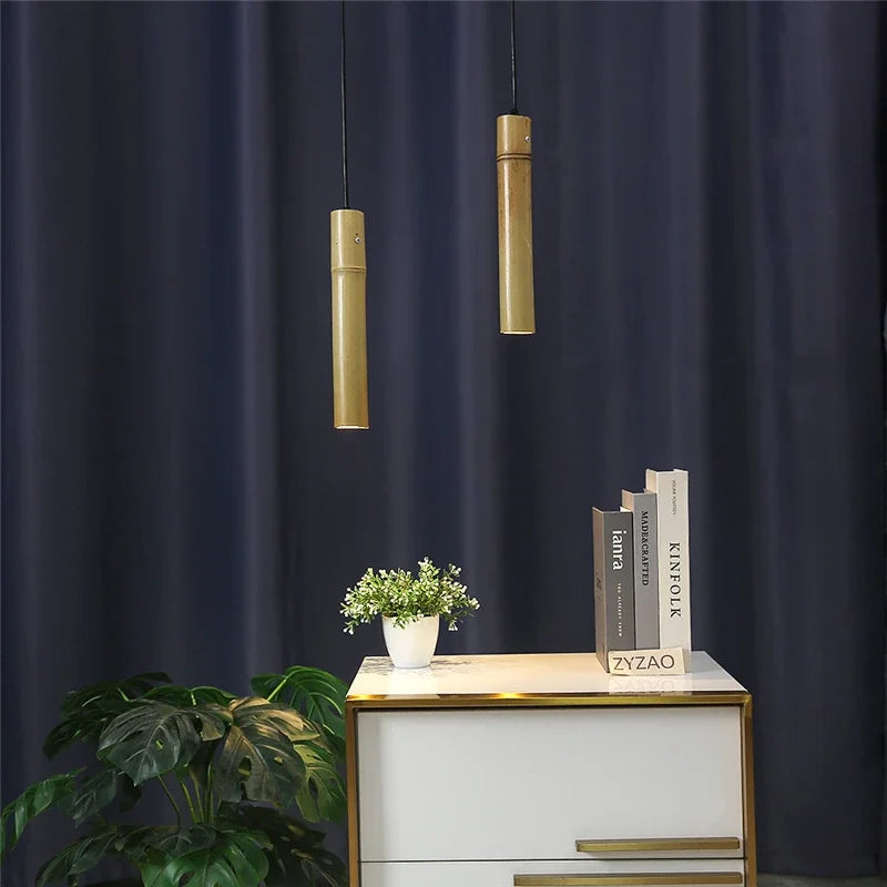 suspension en bambou style minimaliste chinois led