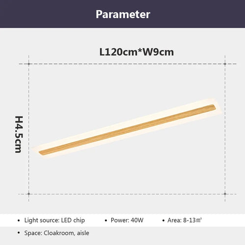 plafonnier led design nordique grain de bois moderne décoratif - vue 4 sur 16