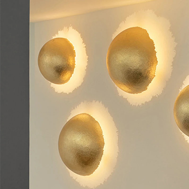 applique murale led style américain feuille d'or décoration magasin restaurant - vue 4 sur 6