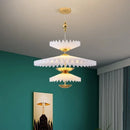 minimalist folding pleated chandelier led flying saucer