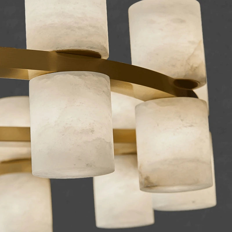 suspension postmoderne en cuivre et marbre design minimaliste - vue 5 sur 12
