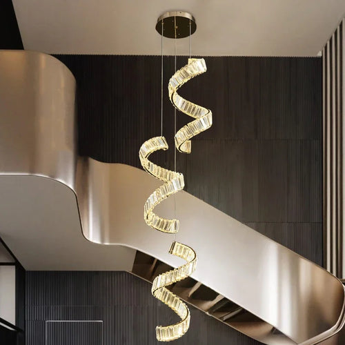 Luxury Restaurant LED Crystal Chandelier Modern High-end Design Gold/Silver Dimming Lamp Bar Kitchen Island Stair Pendant Lights