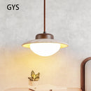 Lustre Led chambre à côté de la lampe suspendue Style crème pierre rétro bois massif couleur noyer luminaire d'ambiance de la pièce à la maison