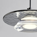 suspension led en verre et cuivre design moderne avec cordon réglable