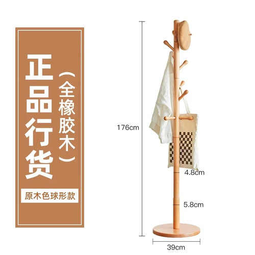 cintre en bois massif porte-manteau stable et étagère à sac - vue 16 sur 18