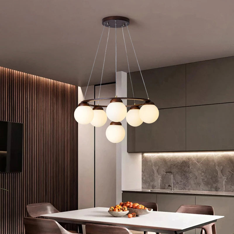 suspension en bois et verre design moderne pour intérieur 2024 - vue 5 sur 13