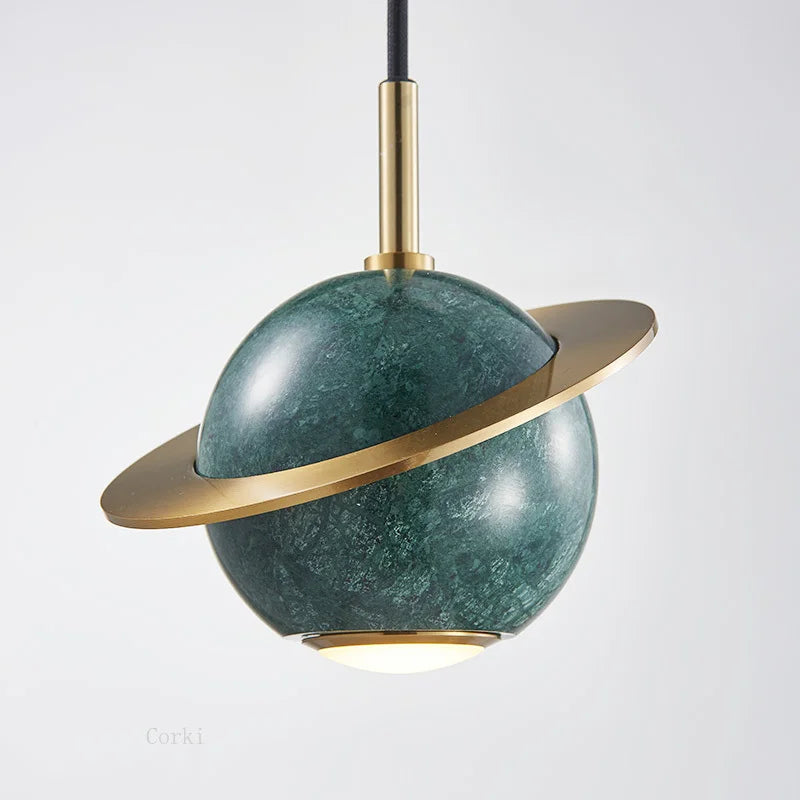Suspension led marbre design moderne - vue 2 sur 9