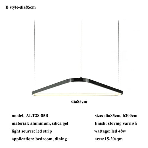 lustre Moderne noir irrégulier Led éclairage salon salle à manger nordique décor à la maison chambre - vue 13 sur 13