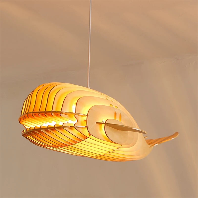 Suspension moderne en bois style nordique rétro
