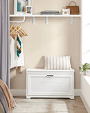 VASAGLE Shoe Bench, Entrance Shoe Box with Folding Door, Adjustable Interior Divider, with Cut-out Side Handles, 80 x 30 x 46 cm