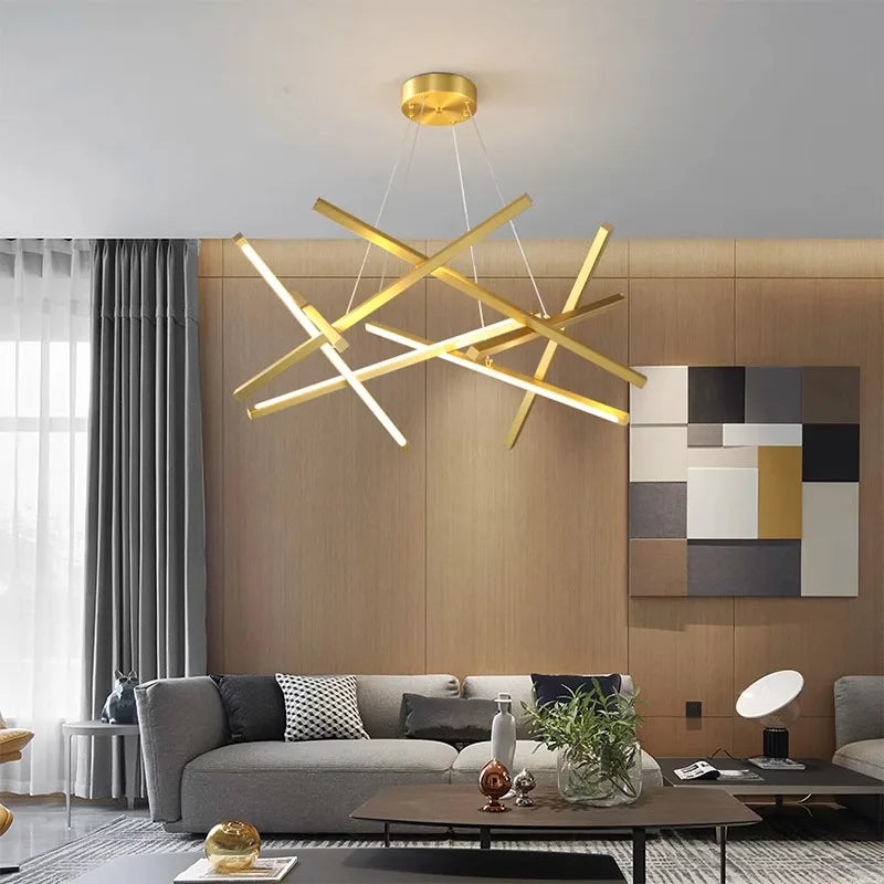 lustre led moderne simple pour éclairage intérieur - vue 6 sur 8