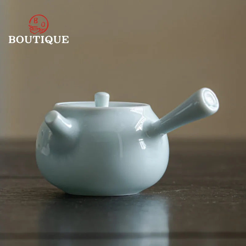 Théière japonaise artisanale céramique anse latérale 150ml filtre - vue 7 sur 7