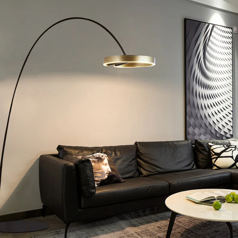 lampadaire led dimmable design nordique c anneau pour décoration maison - vue 7 sur 12