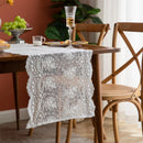 Chemin de table dentelle florale vintage beige bohème