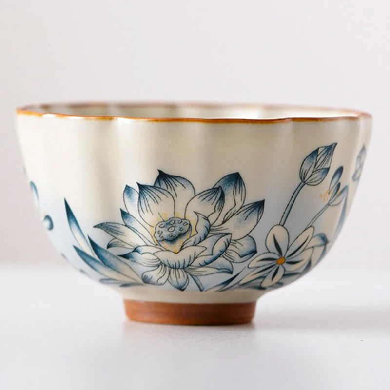 Tasse à thé lotus céramique style chinois méditation