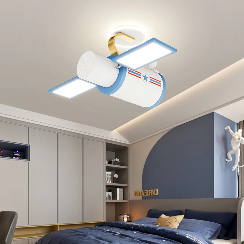 lustre dessin animé satellite pour chambre d'enfants décoratif - vue 5 sur 7