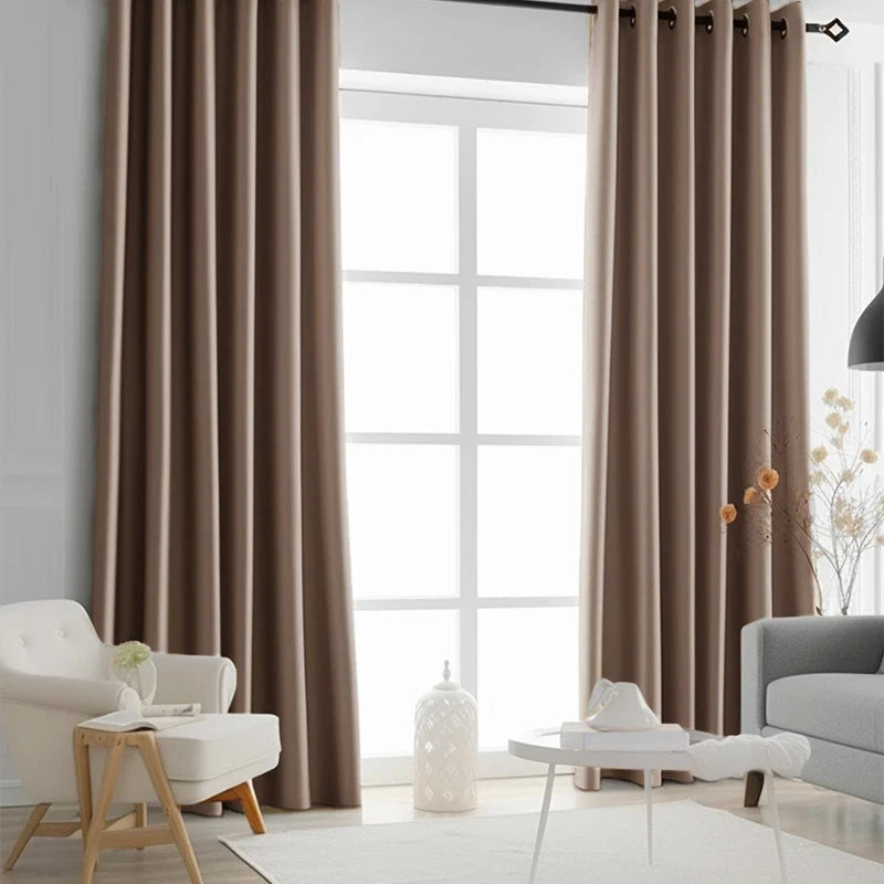 Rideau uni moderne pour salon et chambre fenetre