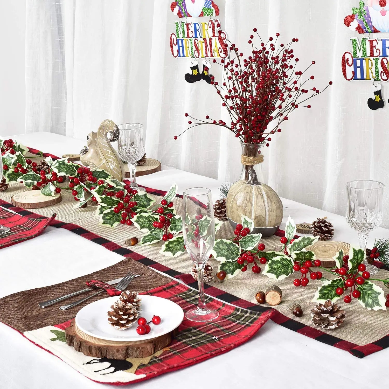 guirlande de feuilles artificielles pour décoration de noël - vue 4 sur 14