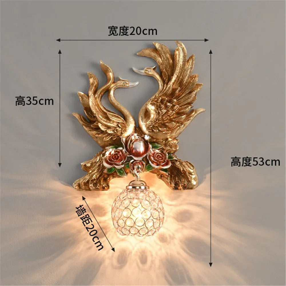applique murale led en résine cygne décoration créative et moderne - vue 9 sur 10