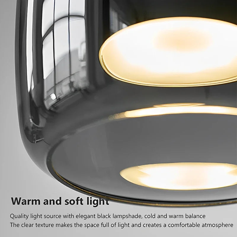 Suspension LED en verre au design nordique moderne - vue 7 sur 20