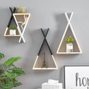 Triangle Wooden Shelf for Wall Decoration, Decorative Crafts, Storage Holder, Living Room, Kids Room