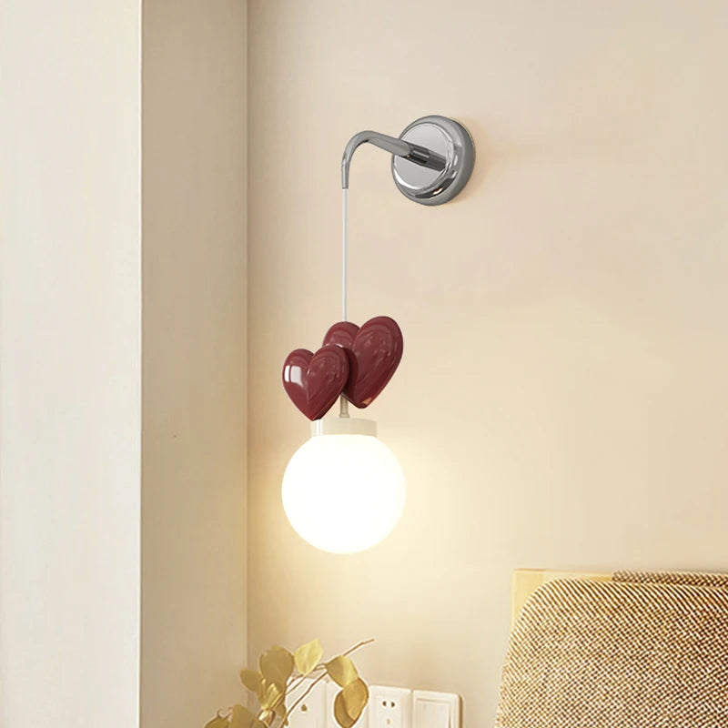 Children's Room Hanging Wall Light Purple Red Pink Love Wall Lamp for Nursery School Kids Baby Room Decorative Night Lamps E27 - vue 4 sur 11